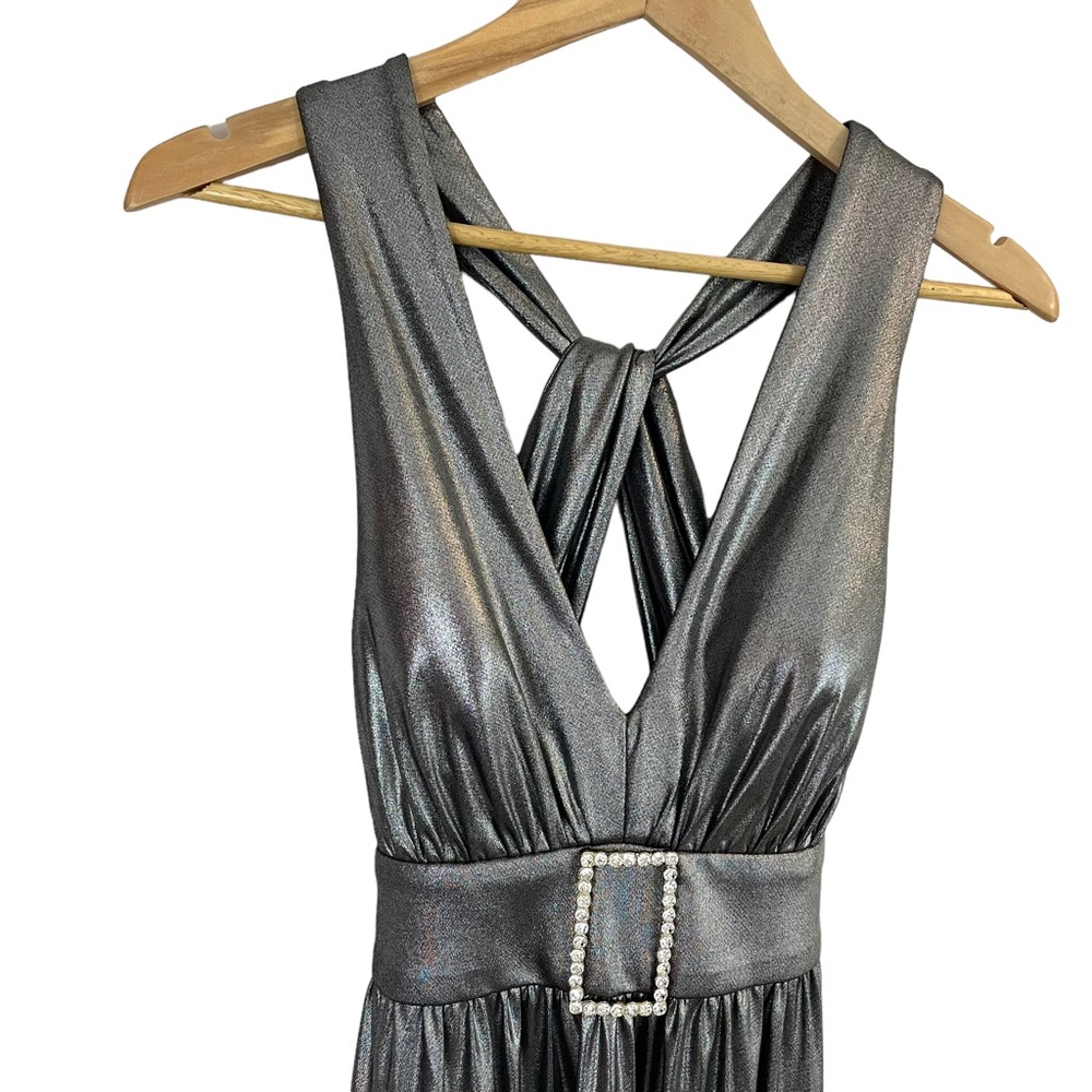 Joseph Ribkoff Metallic Silver Dress